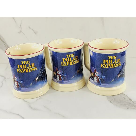 Christmas The Polar Express Coffee Mug Tea Cup 16oz Warner Bros 4 1/4" 3D x3 - Picture 11 of 16